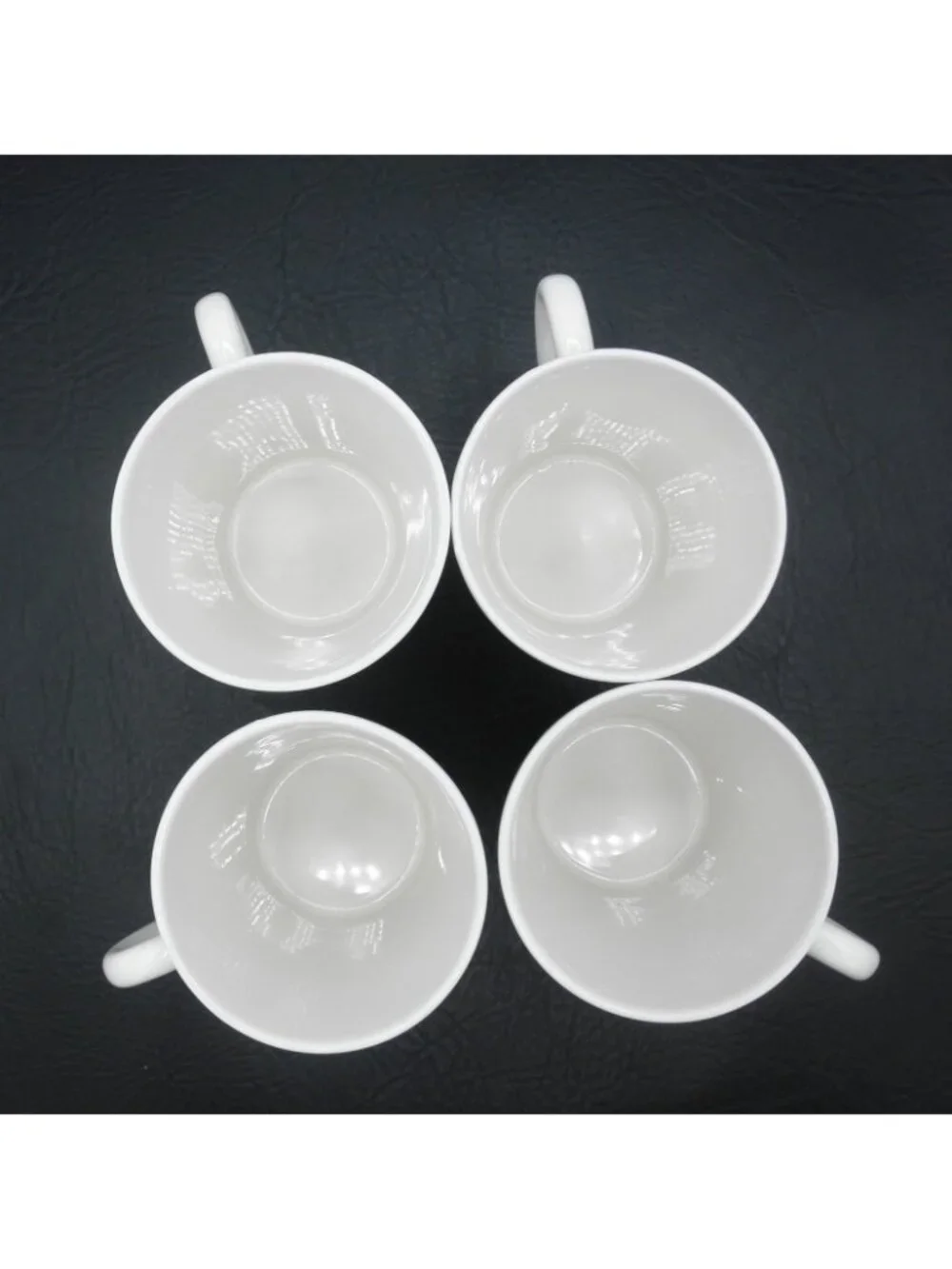 Marketplace Brand Cream Embossed Abstract Swirl Pattern 10 Ounce Mugs Set of 4 - Picture 5 of 12